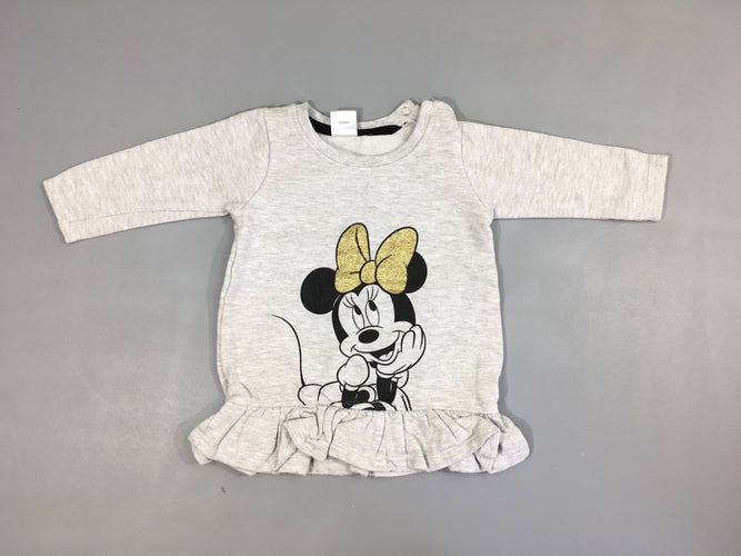 Robe sweat m.l gris chiné Minnie, moins cher chez Petit Kiwi