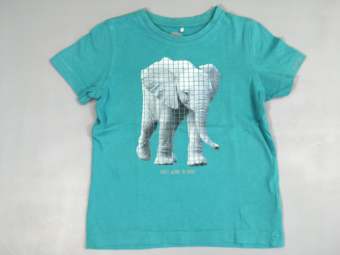 T-shirt m.c bleu éléphant, moins cher chez Petit Kiwi