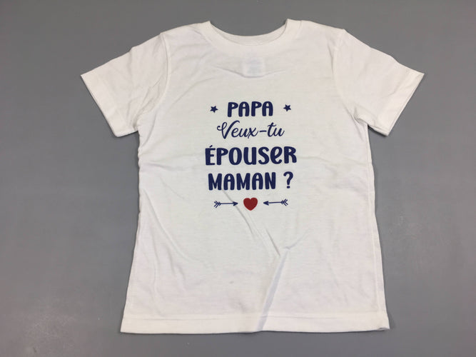 T-shirt m.c blanc épouser, moins cher chez Petit Kiwi