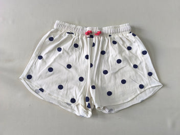 Short jersey blanc à pois bleus