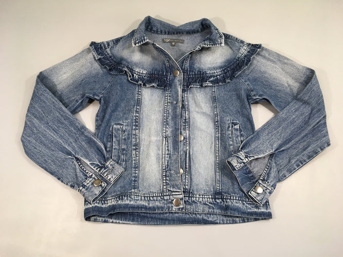 Veste denim froufrous, moins cher chez Petit Kiwi