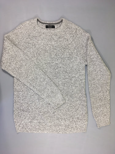 Pull long côtes gris chiné, moins cher chez Petit Kiwi