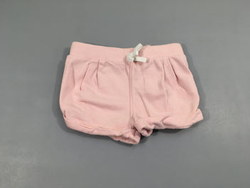 Short molleton rose à revers