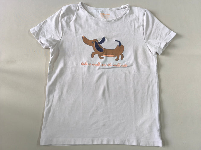 T-shirt m.c blanc chien brun "Take a wall on the wild side", moins cher chez Petit Kiwi