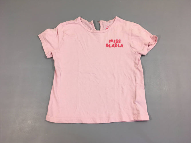 T-shirt m.c rose Miss blabla, moins cher chez Petit Kiwi