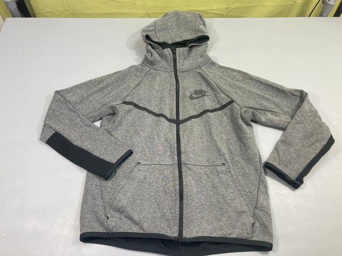 Sweat zippé à capuche gris chiné, taille L, moins cher chez Petit Kiwi