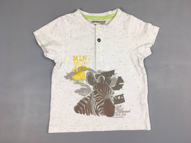 T-shirt m.c gris chiné zèbre, moins cher chez Petit Kiwi