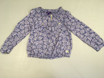 Blouse m.l voile s.mockée mauve motifs