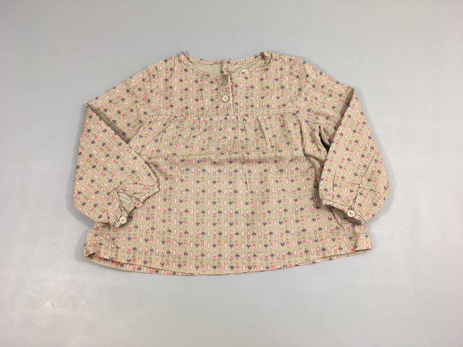 Blouse ml taupe légumes, moins cher chez Petit Kiwi