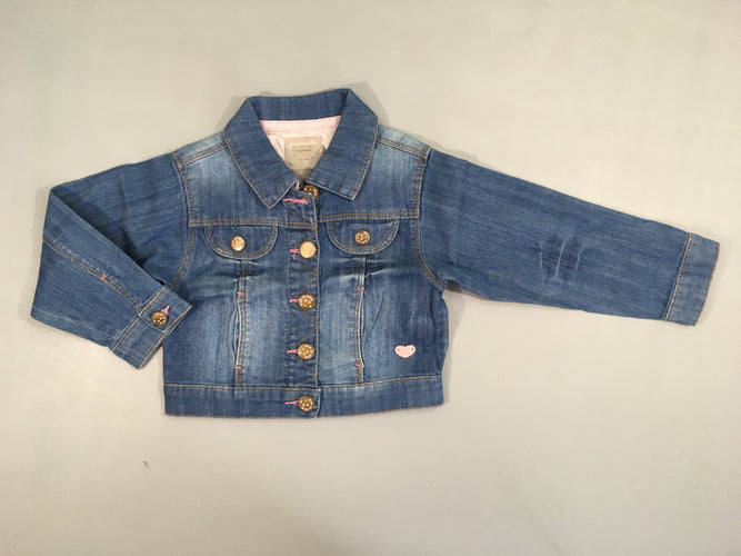 Veste en jean coeur, moins cher chez Petit Kiwi