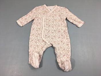 Pyjama jersey rose pâle feuilles