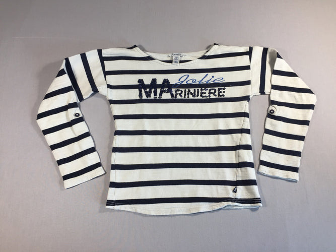 Pull ligné bleu marine/blanc "Jolie Marinière", moins cher chez Petit Kiwi