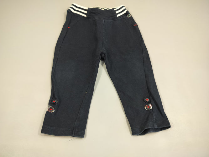 Pantalon jersey bleu marine , taille élastique rayé bleu marine blanc, moins cher chez Petit Kiwi