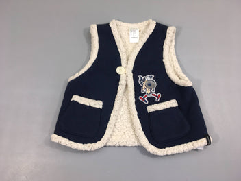 Gilet s.m bleu foncé doublé peluche