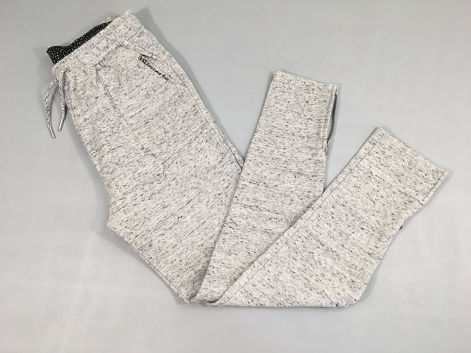 Pantalon de training gris chiné irisé légèrement bouloché, moins cher chez Petit Kiwi