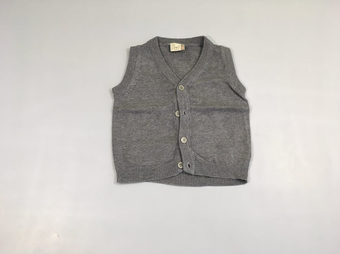 Gilet s.m gris, moins cher chez Petit Kiwi