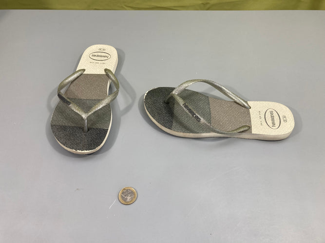 Havaianas tongs gris irisé, 35-36, moins cher chez Petit Kiwi