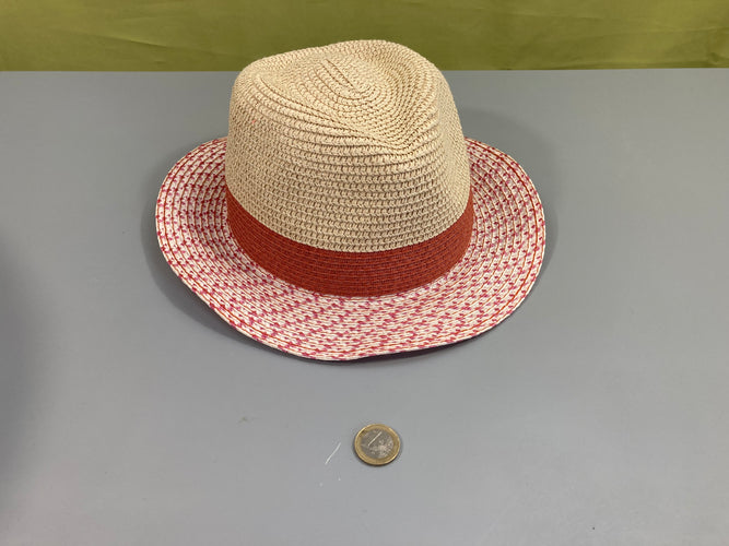 Chapeau style paille motifs rouges, Veritas, moins cher chez Petit Kiwi