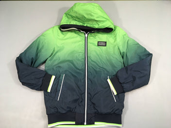 Veste réversible zippée bleu/vert à capuche authentic