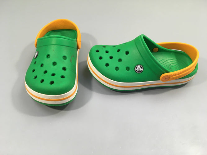 Crocs vertes/orange, 34-35, moins cher chez Petit Kiwi