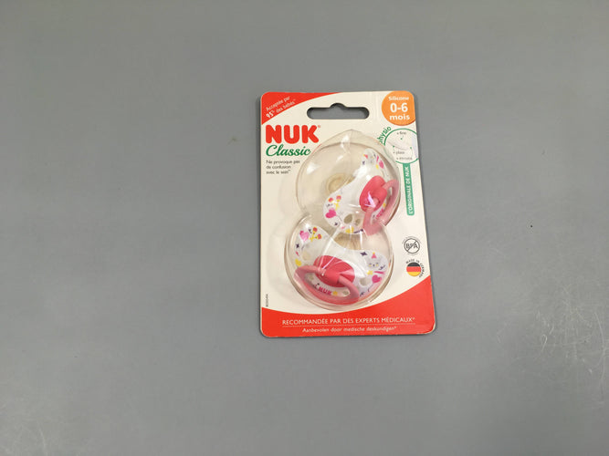 Neuf-2 Tétines roses Classic Nuk, moins cher chez Petit Kiwi