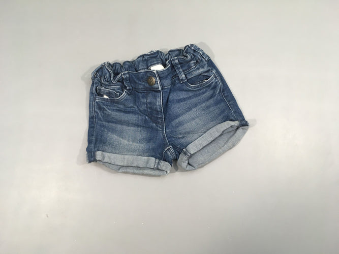 Short jeans avec rebord, taille élastique, moins cher chez Petit Kiwi