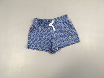 Short jersey motif bleu/blanc cordon taille