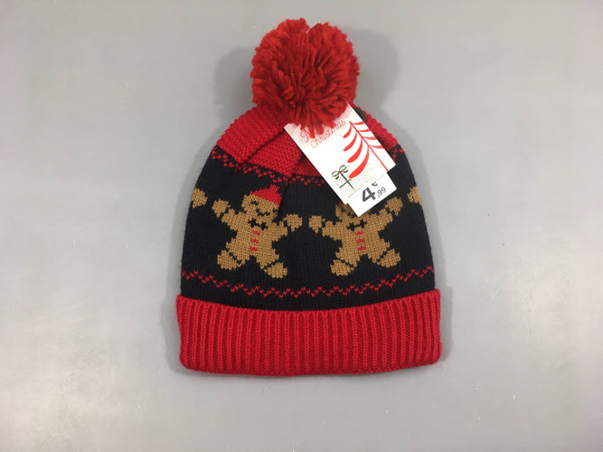 NEUF Bonnet bleu marine/rouge Noël, moins cher chez Petit Kiwi