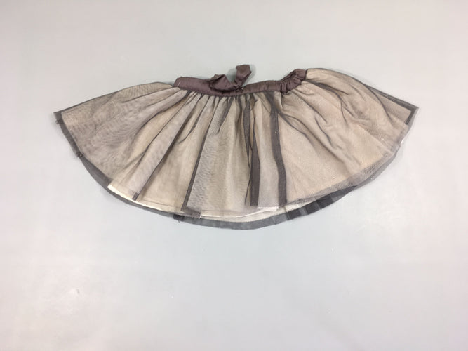 Jupe tulle taupe/beige irisé doublée Noeud, moins cher chez Petit Kiwi