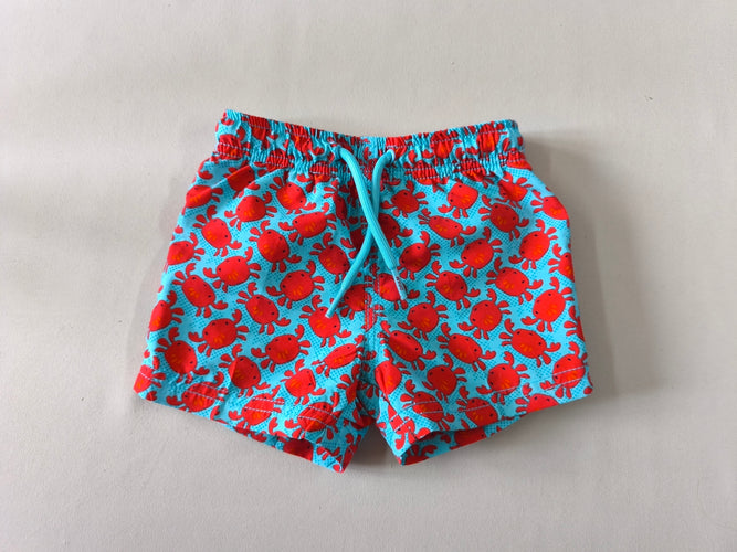 Maillot short bleu crabes, moins cher chez Petit Kiwi