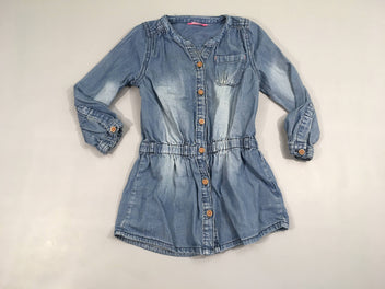 Robe chemise m.l denim col mao