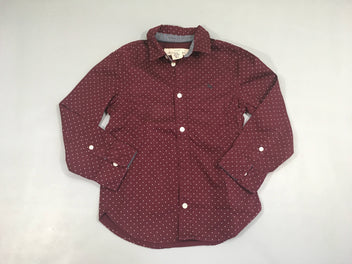 Chemise m.l bordeaux pois