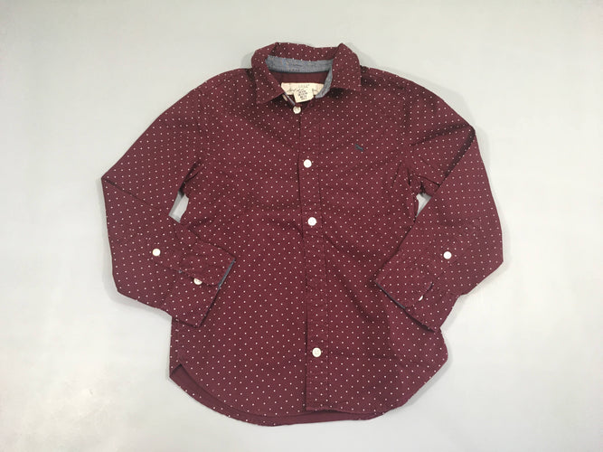 Chemise m.l bordeaux pois, moins cher chez Petit Kiwi