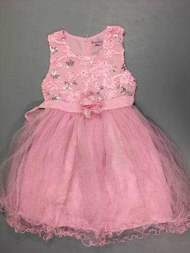 Robe s.m rose tulle brodeire et sequins, moins cher chez Petit Kiwi