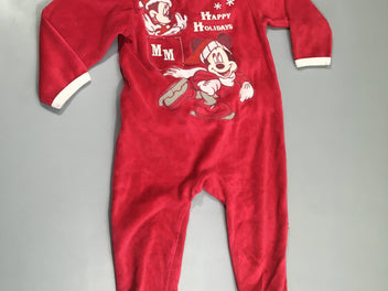 Pyjama velours rouge Mickey Noël