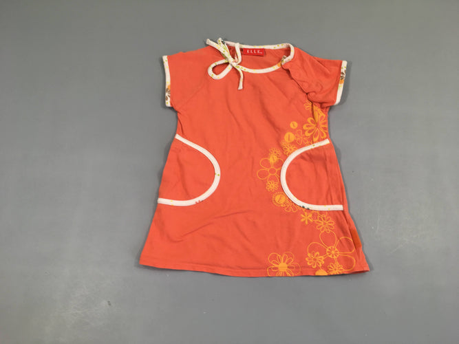 Robe m.c jersey orange bords blanc Elle, moins cher chez Petit Kiwi