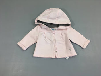 Gilet molleton à capuche rose pâle