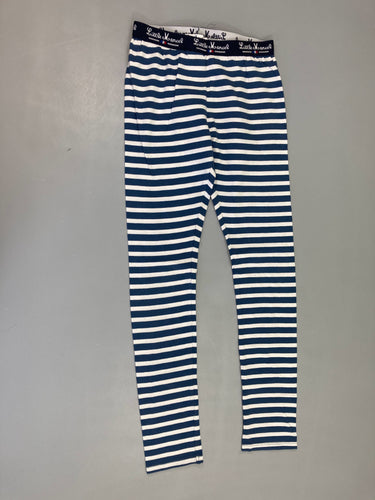 Legging rayé blanc/bleu foncé, moins cher chez Petit Kiwi