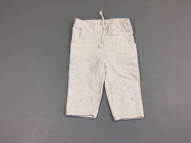 Pantalon molleton blanc cassé moucheté couleur, moins cher chez Petit Kiwi