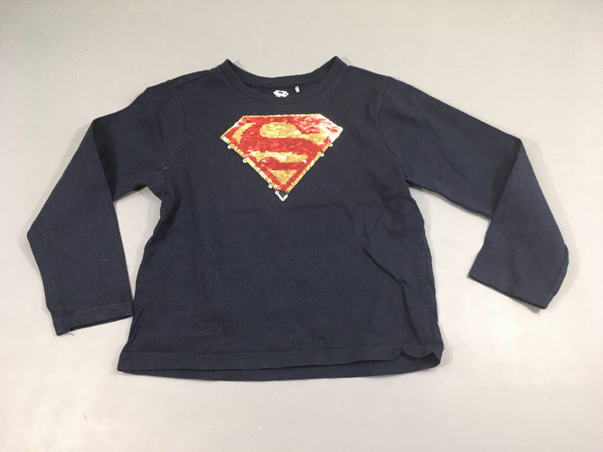 T-shirt m.l bleu marine Superman sequins réversibles, moins cher chez Petit Kiwi