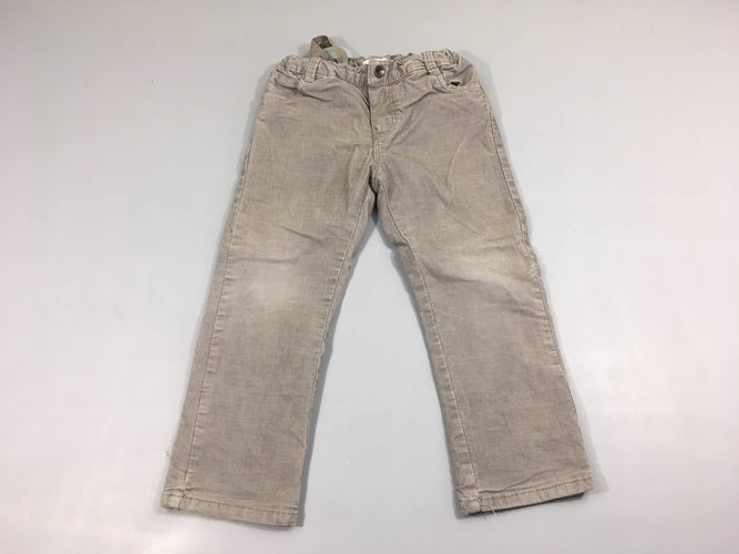 Pantalon velours côtelé gris doublé jersey, moins cher chez Petit Kiwi