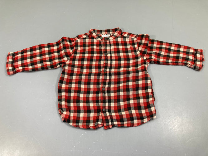 Chemise m.l à carreaux rouge/noir/blanc, moins cher chez Petit Kiwi