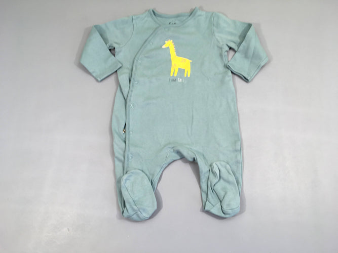 Pyjama jersey bleu giraphe, moins cher chez Petit Kiwi