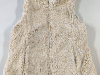 Gilet s.m zippé fausse fourrure beige