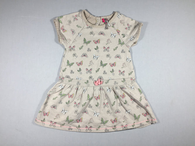 Robe m.c grise papillons, moins cher chez Petit Kiwi