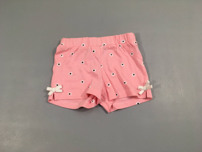 Short jersey rose fleurs, moins cher chez Petit Kiwi