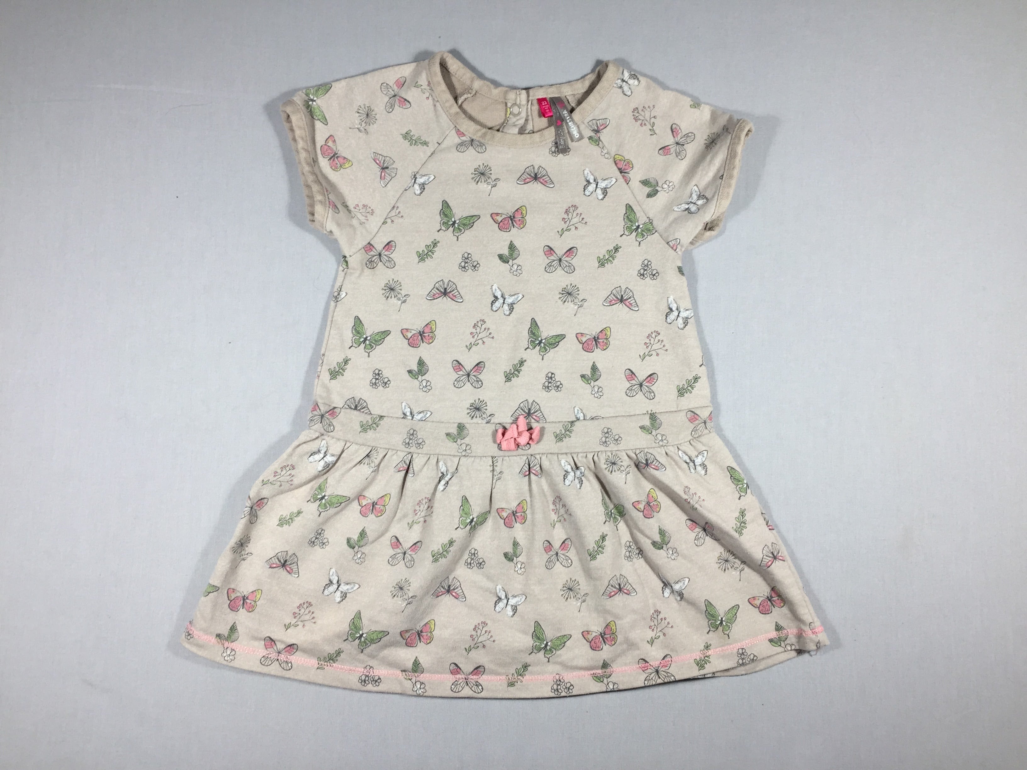 Robe m.c grise papillons