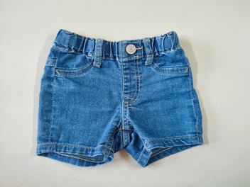 Short jean bleu taille élastique