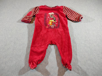 Pyjama velours rouge animaux  