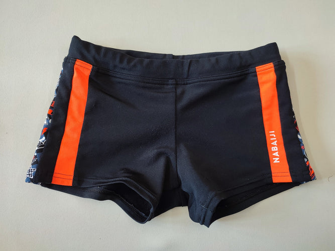 Maillot boxer noir bandes oranges Nabaiji, moins cher chez Petit Kiwi